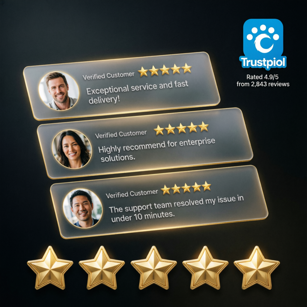 5-star Trustpilot reviews and verified customer testimonials