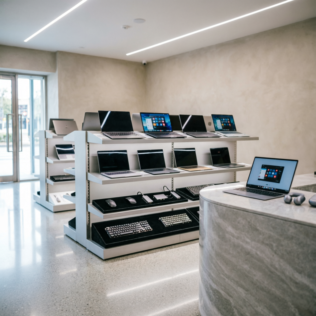 HP store in Santacruz — interior with product displays