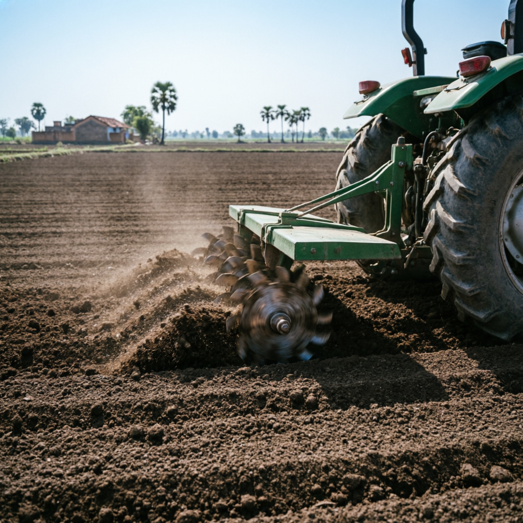 Rotavator dealer in Chandauli — rotavator tilling soil