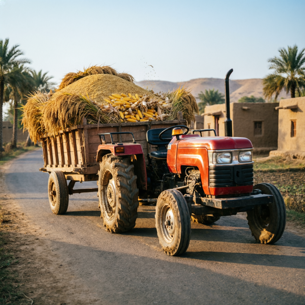 Agricultural trolley dealer in Chandauli — tractor trolley with crop load