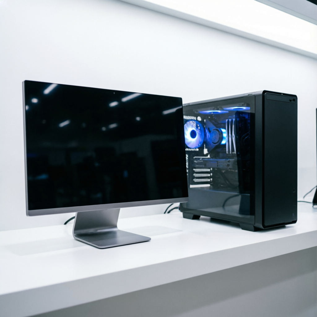 HP desktops and towers on display in Mumbai