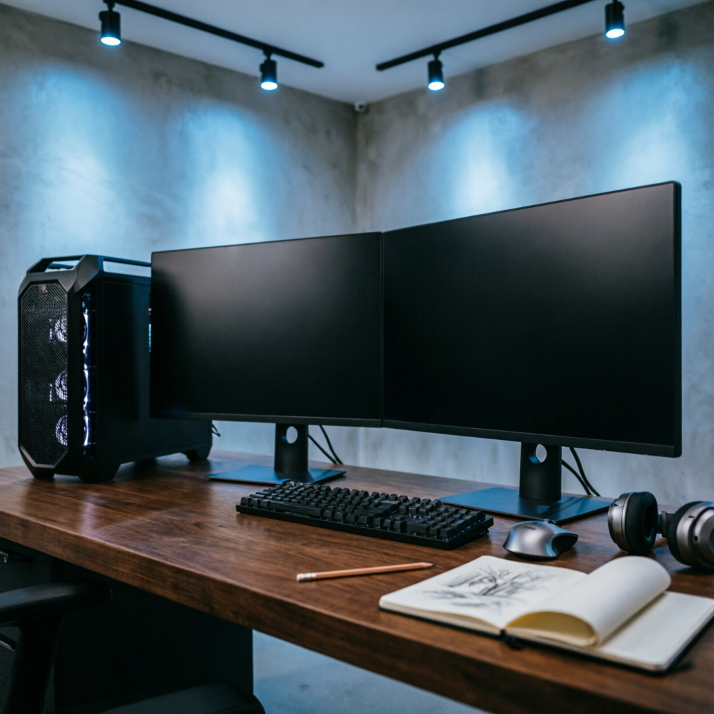HP workstation setup with dual monitors Mumbai