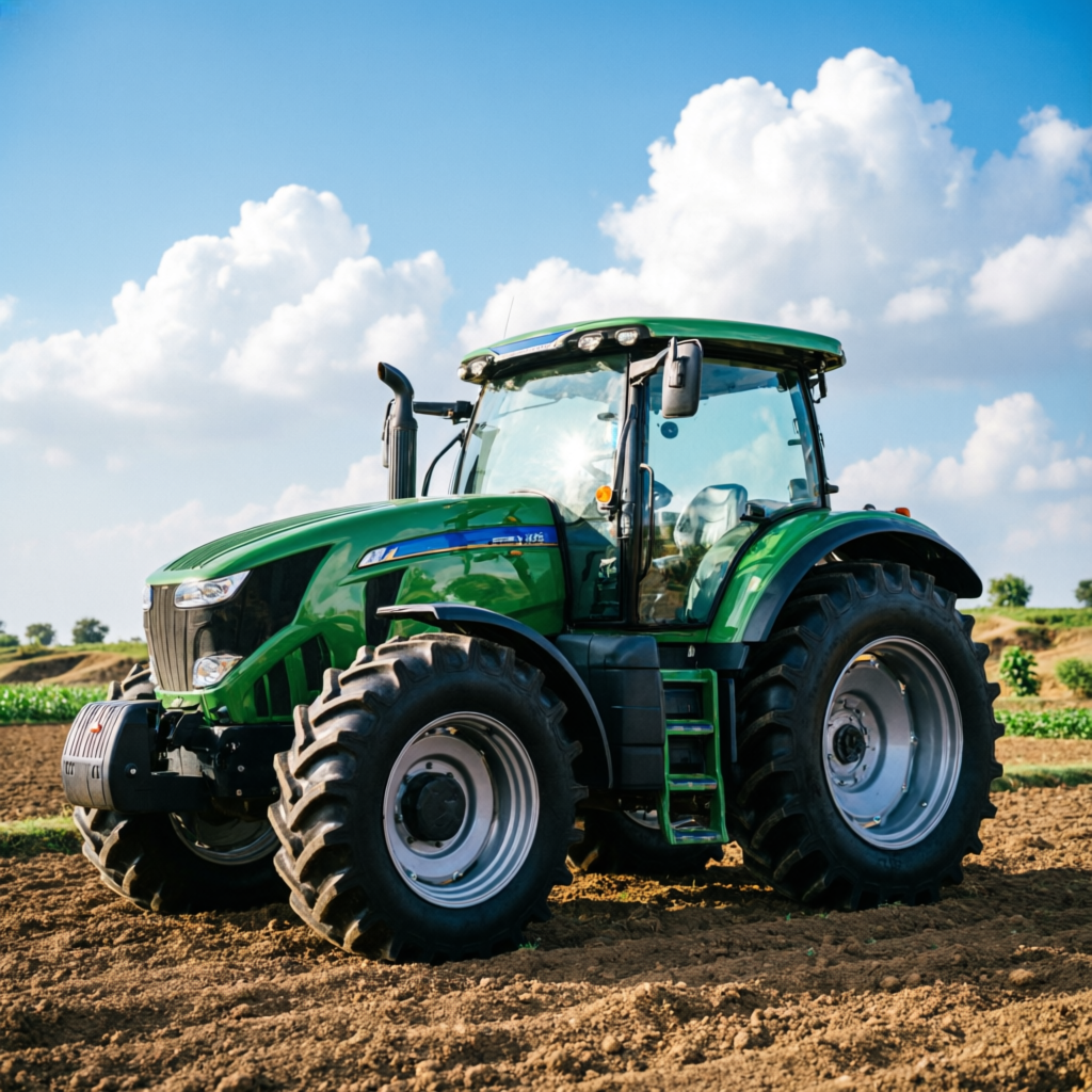 New Holland tractor dealer in Chandauli — green tractor in field