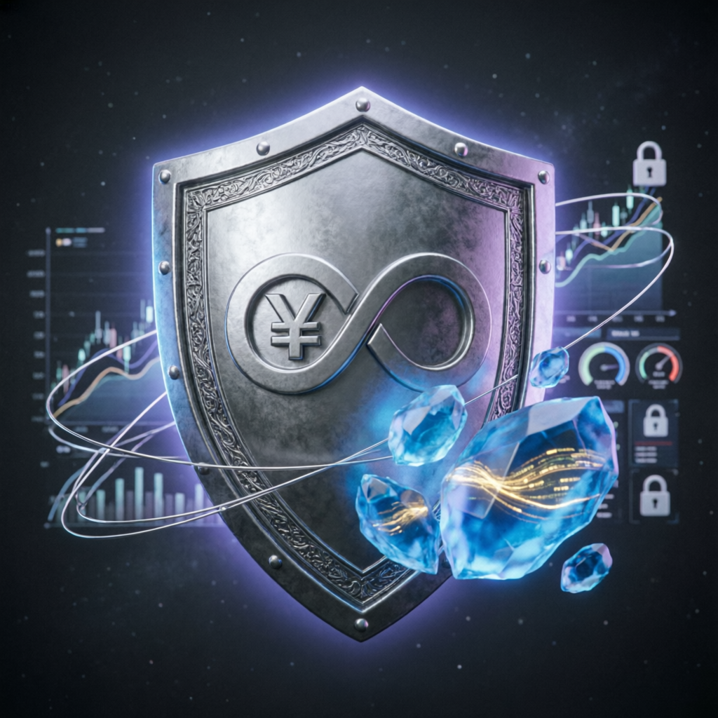 Risk management shield protecting trading capital