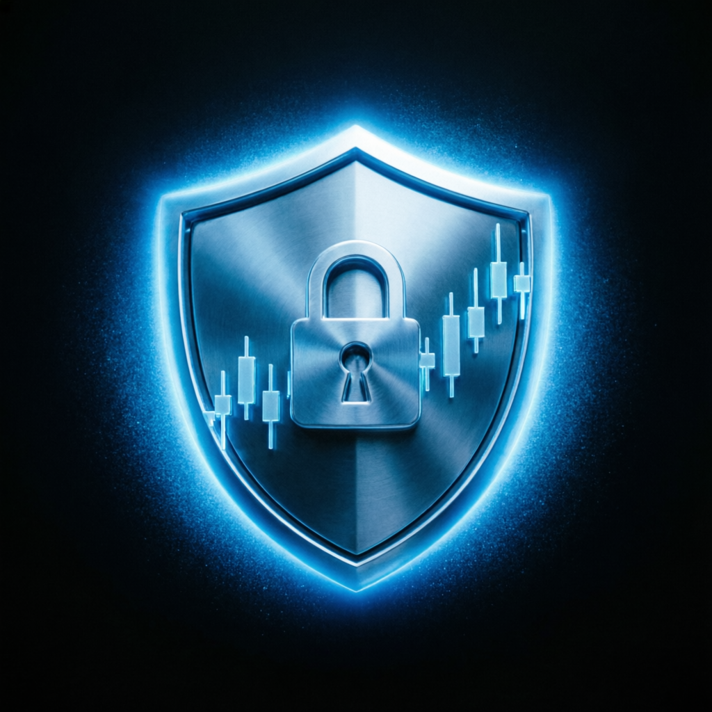 Risk management shield protecting Topstep funded account from rule violations