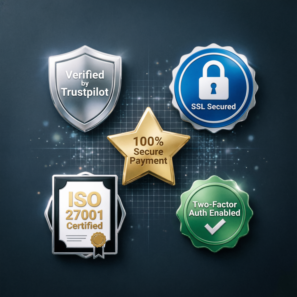 Trust and verification badges for PFM Capitals prop firm passing service