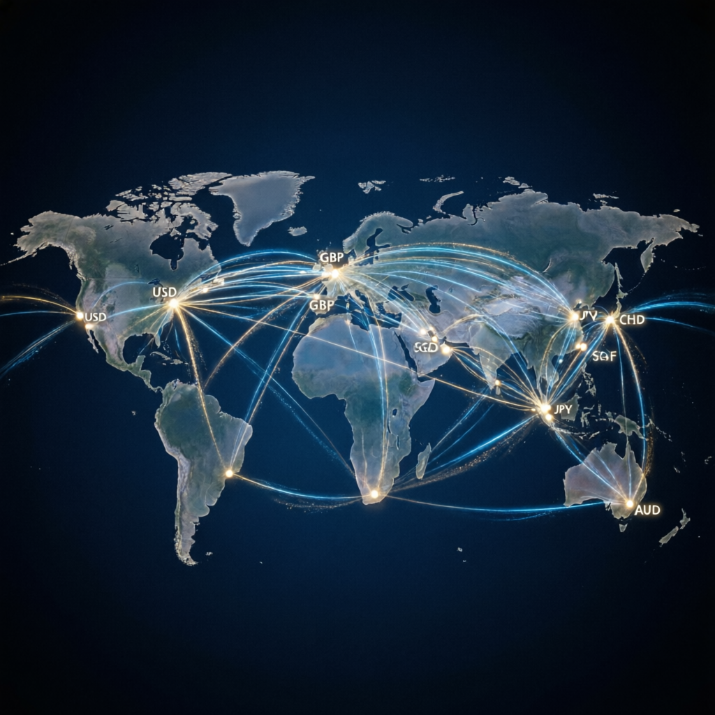 Global forex trading network connecting traders worldwide