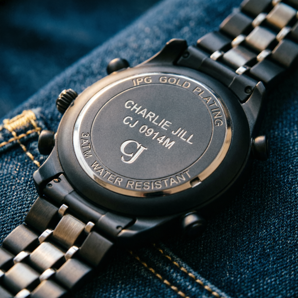 0914 stainless steel caseback engraving