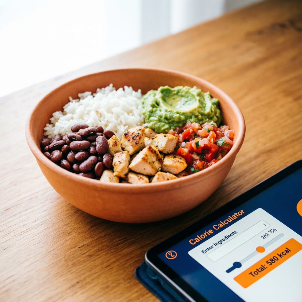 Chipotle Calorie Calculator Burrito Bowl Illustration
