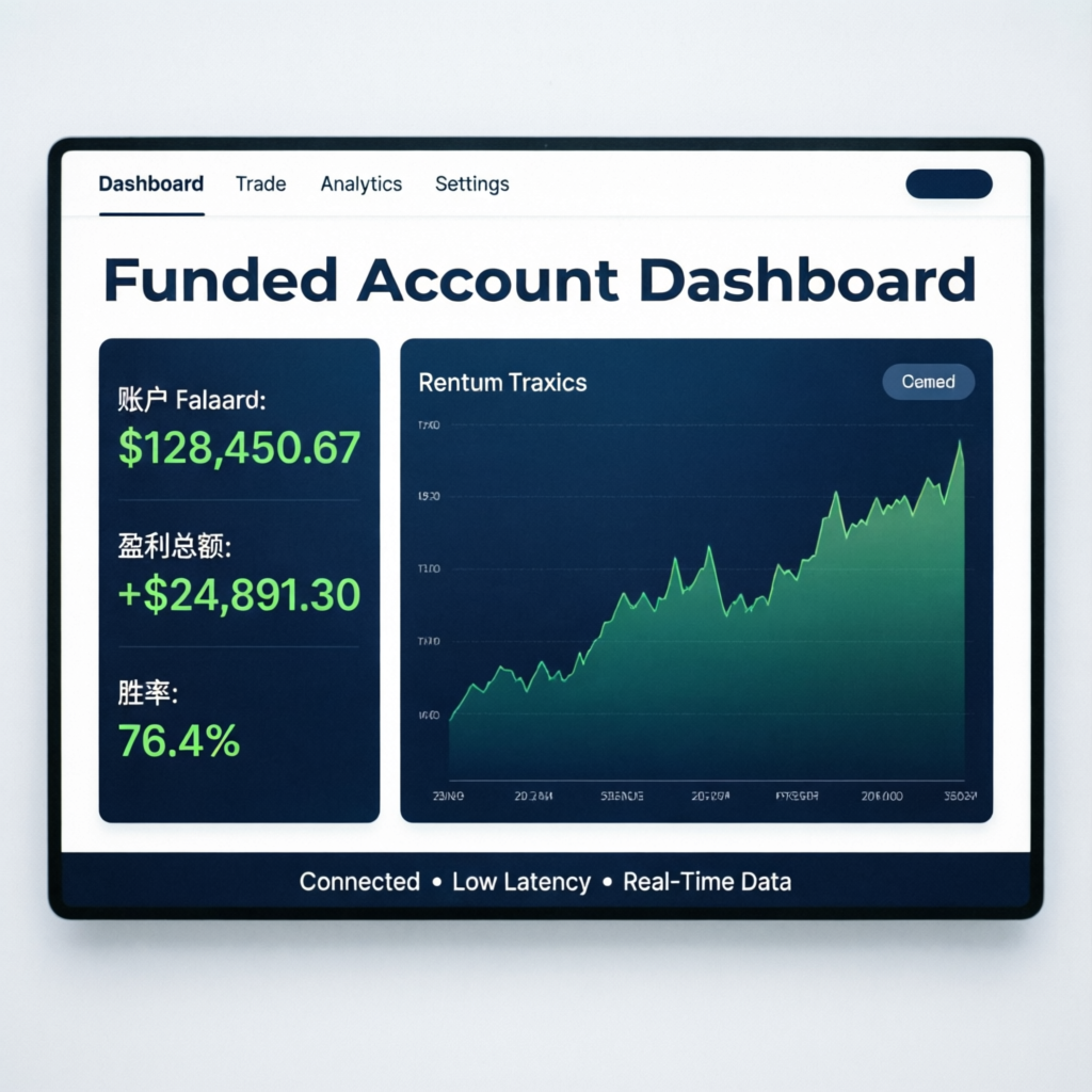 Funded account dashboard showing profitable trading results - PFM Capitals prop firm passing service results