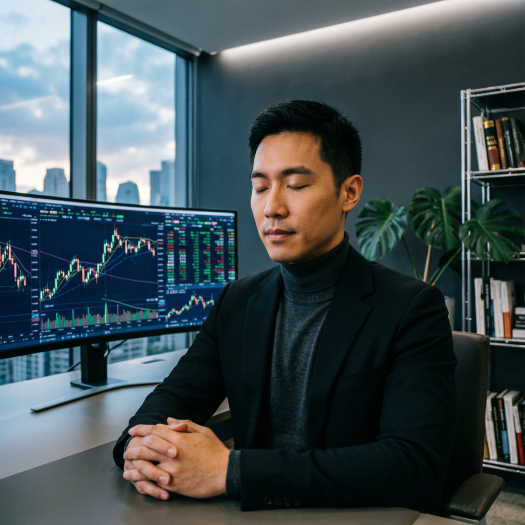 Trading psychology and discipline for prop firm challenge - calm focused trader at PFM Capitals