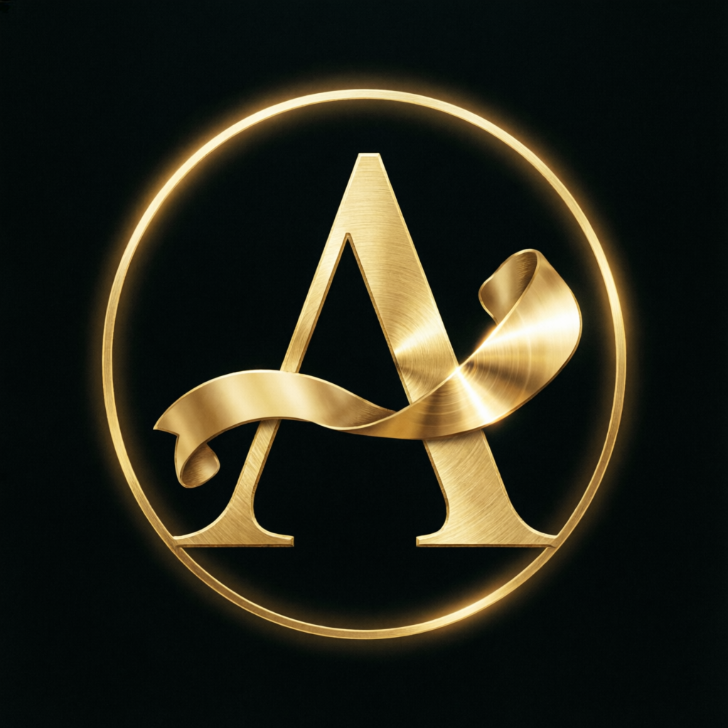 Emblema dorado LíraAlex