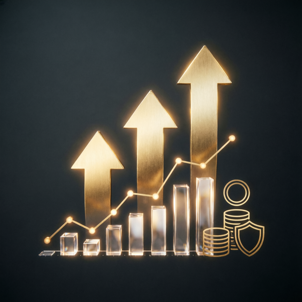 Financial growth visualization showing funded account success