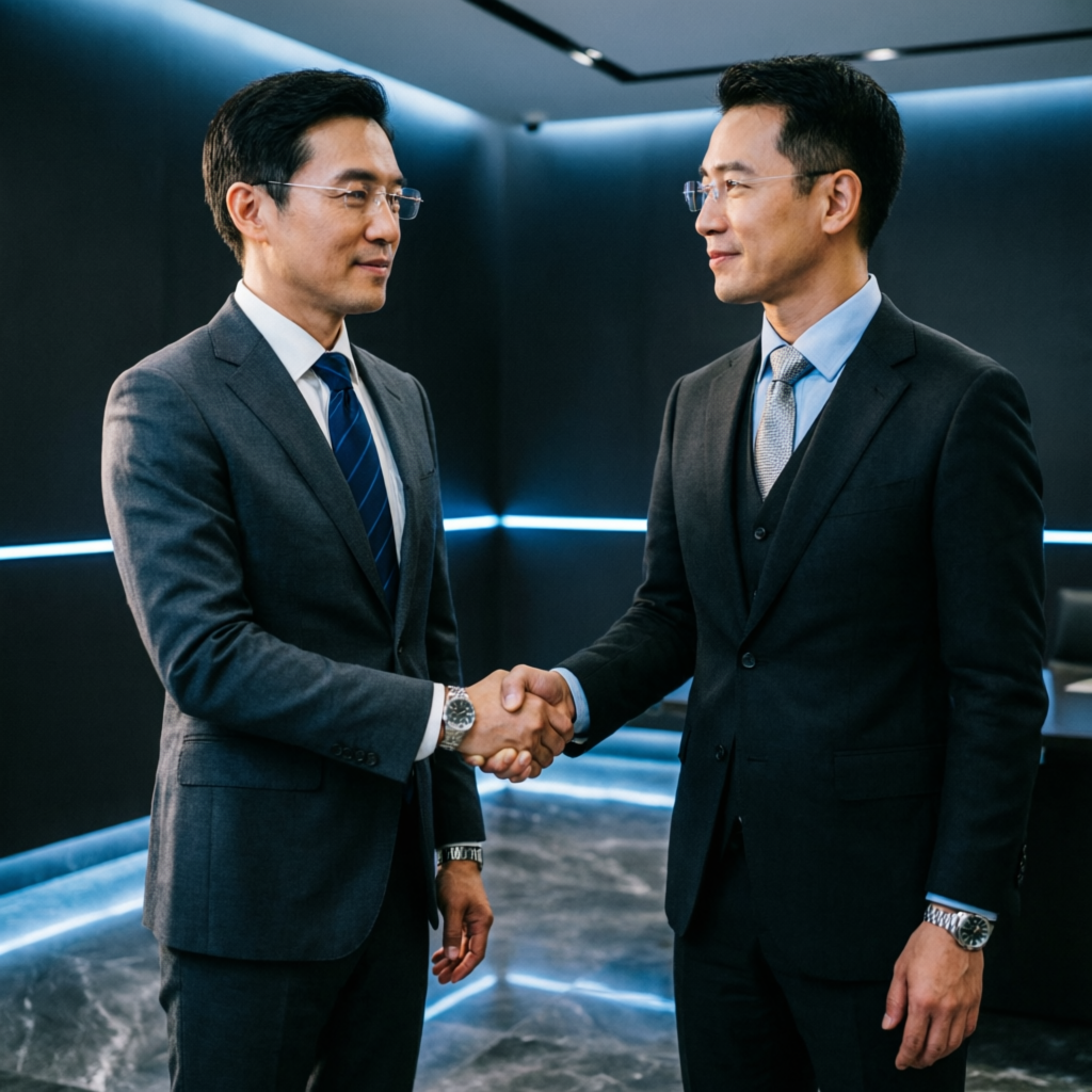 Professional business handshake symbolizing trust and partnership in trading