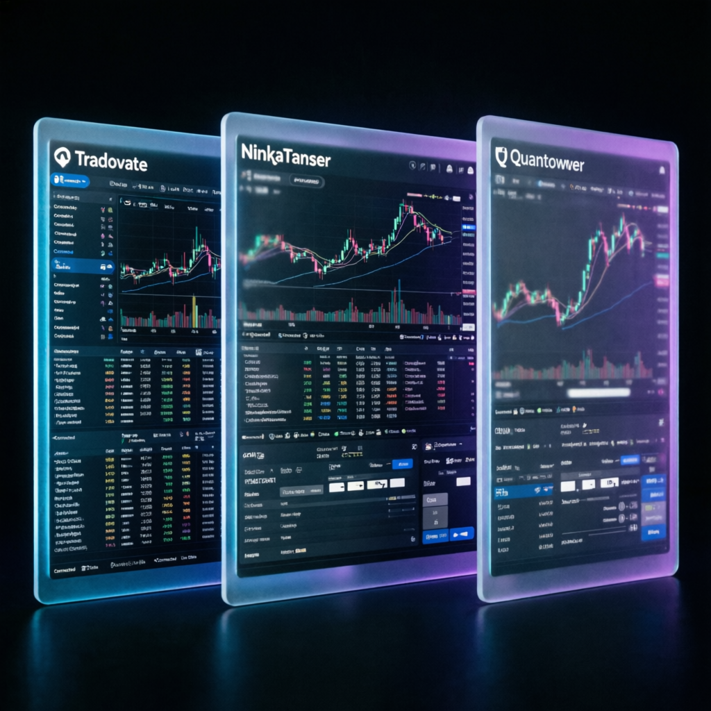 Tradovate, NinjaTrader, and Quantower trading platforms for Topstep