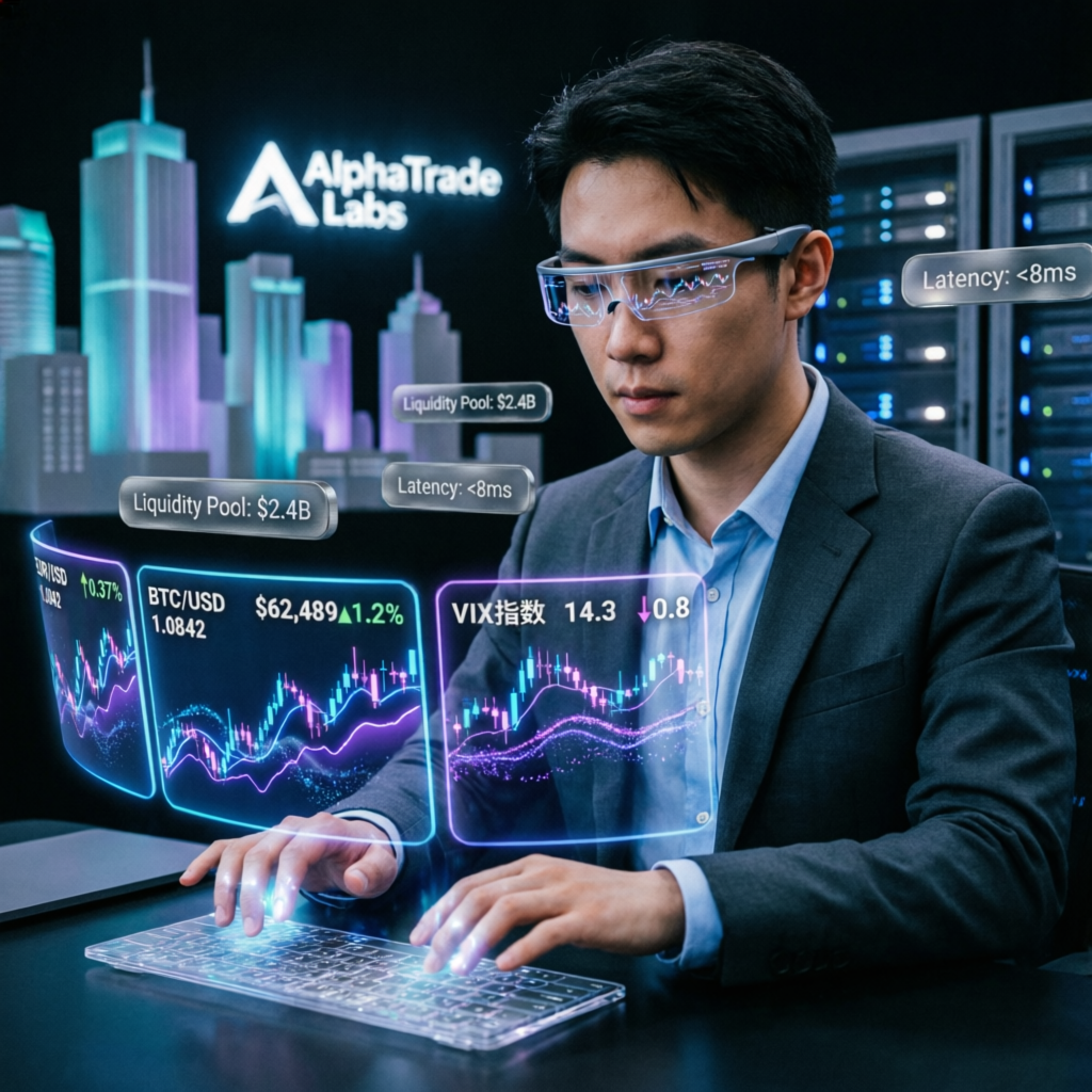 Professional forex trader with advanced financial charts and trading technology