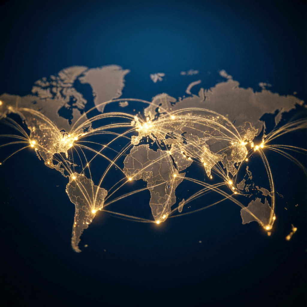 Global trading network visualization
