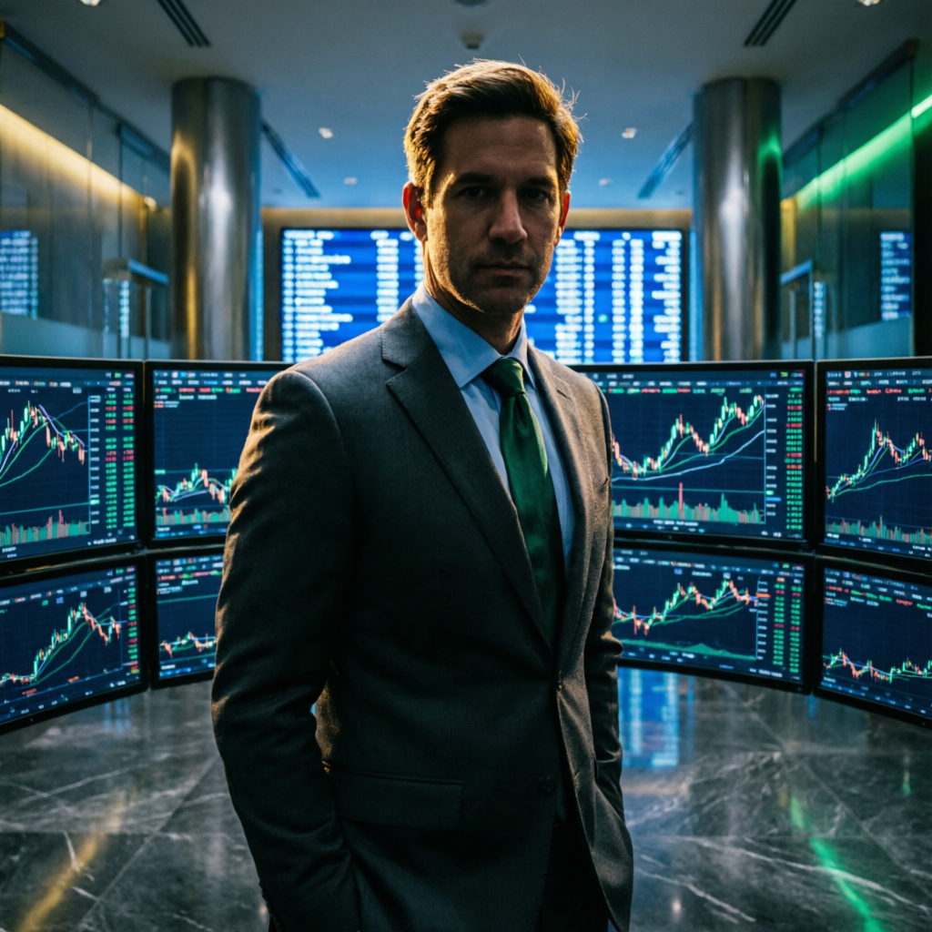 Professional forex trader analyzing charts