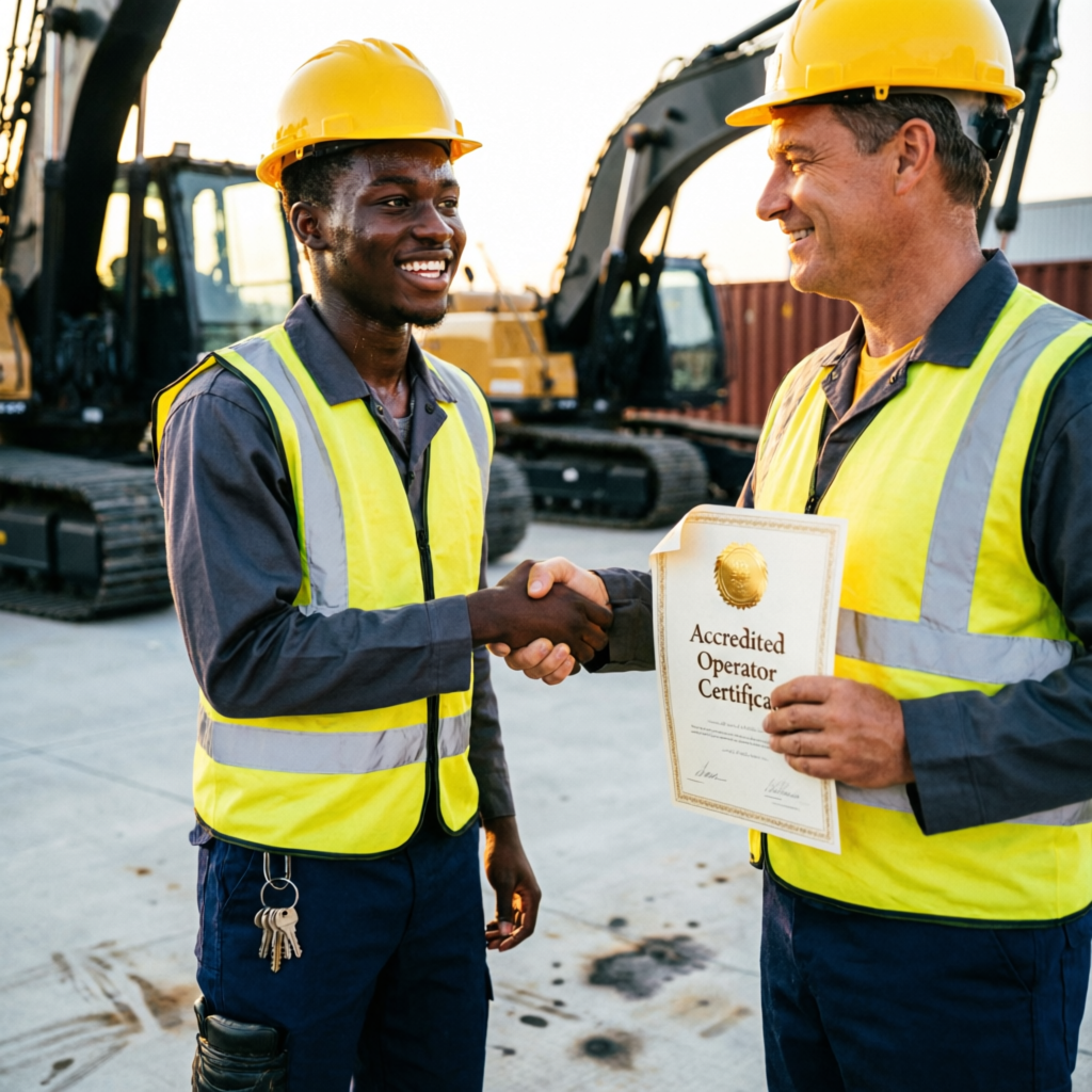 Graduate receiving accredited operator certificate