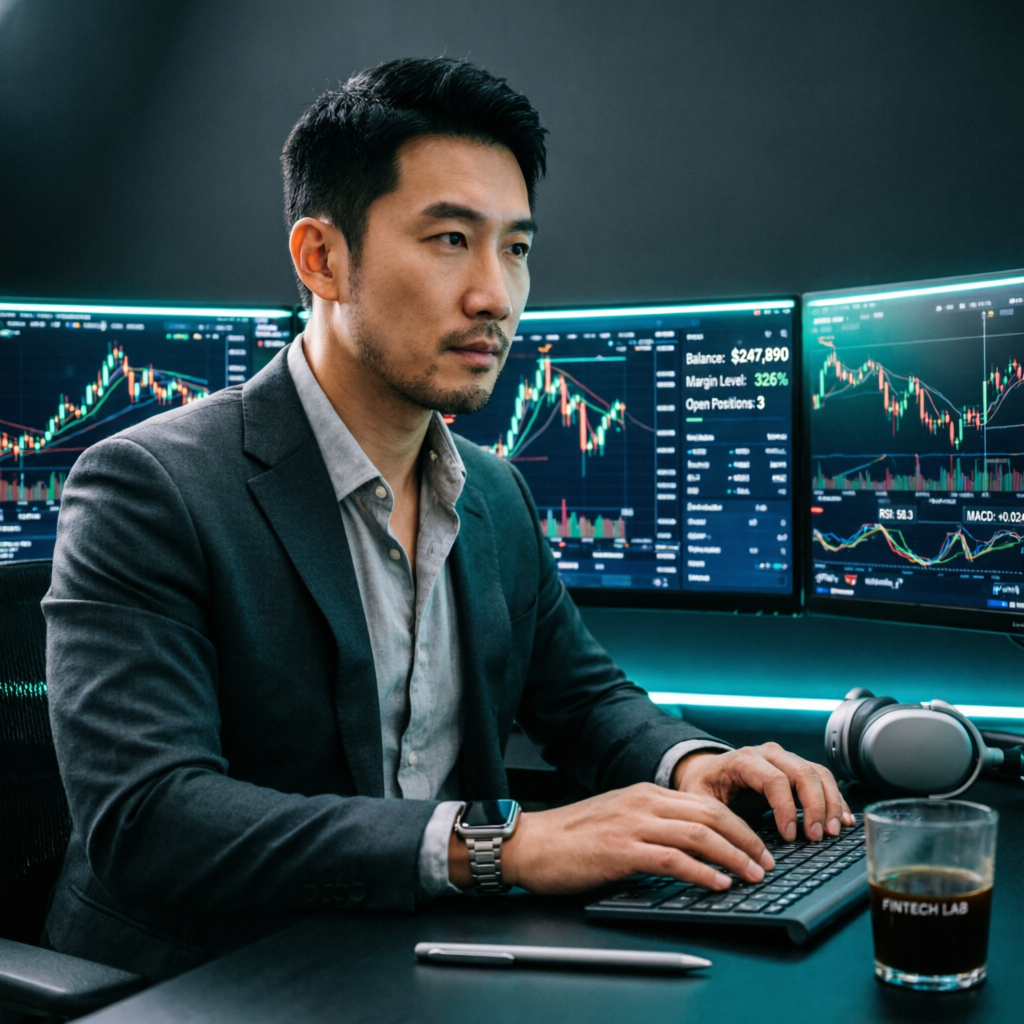 Professional forex trader analyzing Apex Trader Funding charts