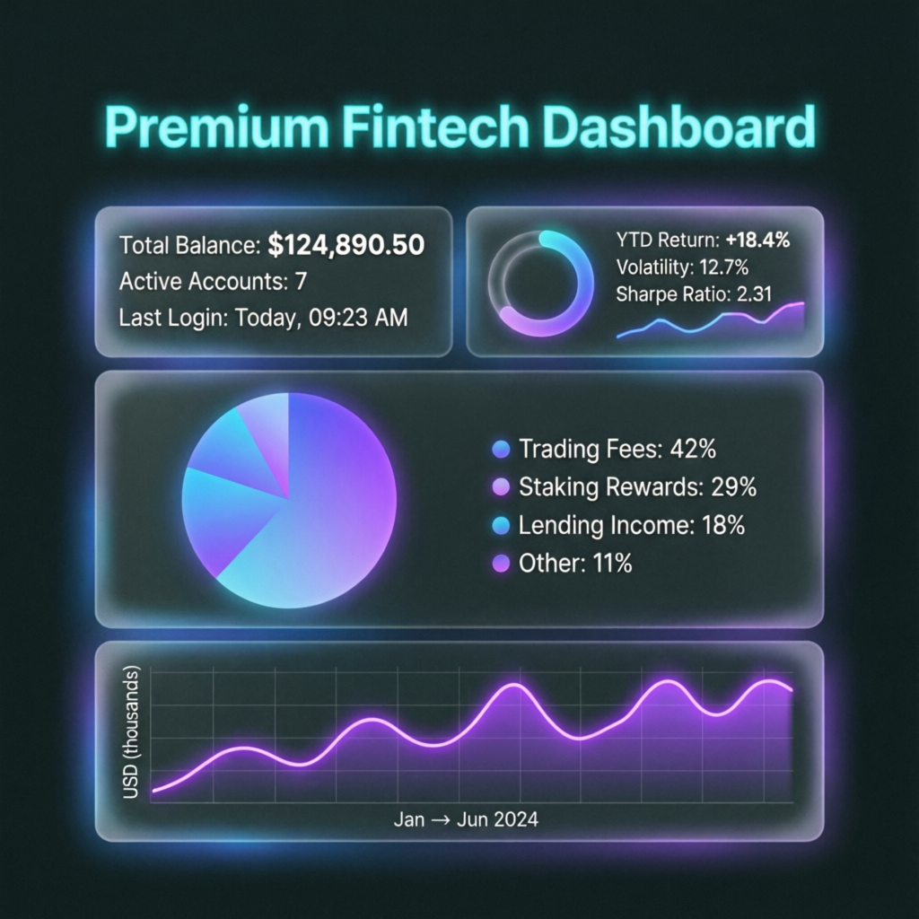 Premium fintech dashboard for funded account management