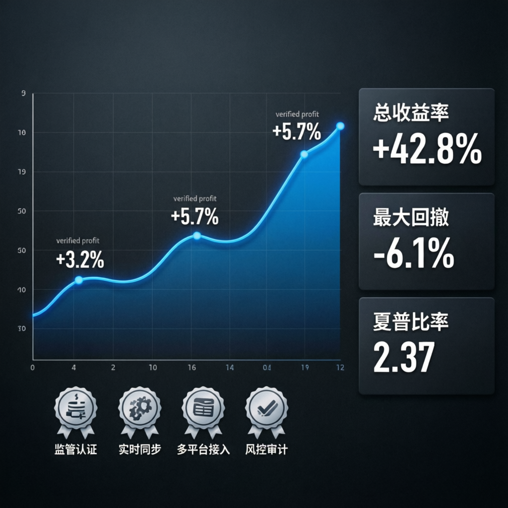 Trading portfolio performance chart showing consistent growth and verified profits