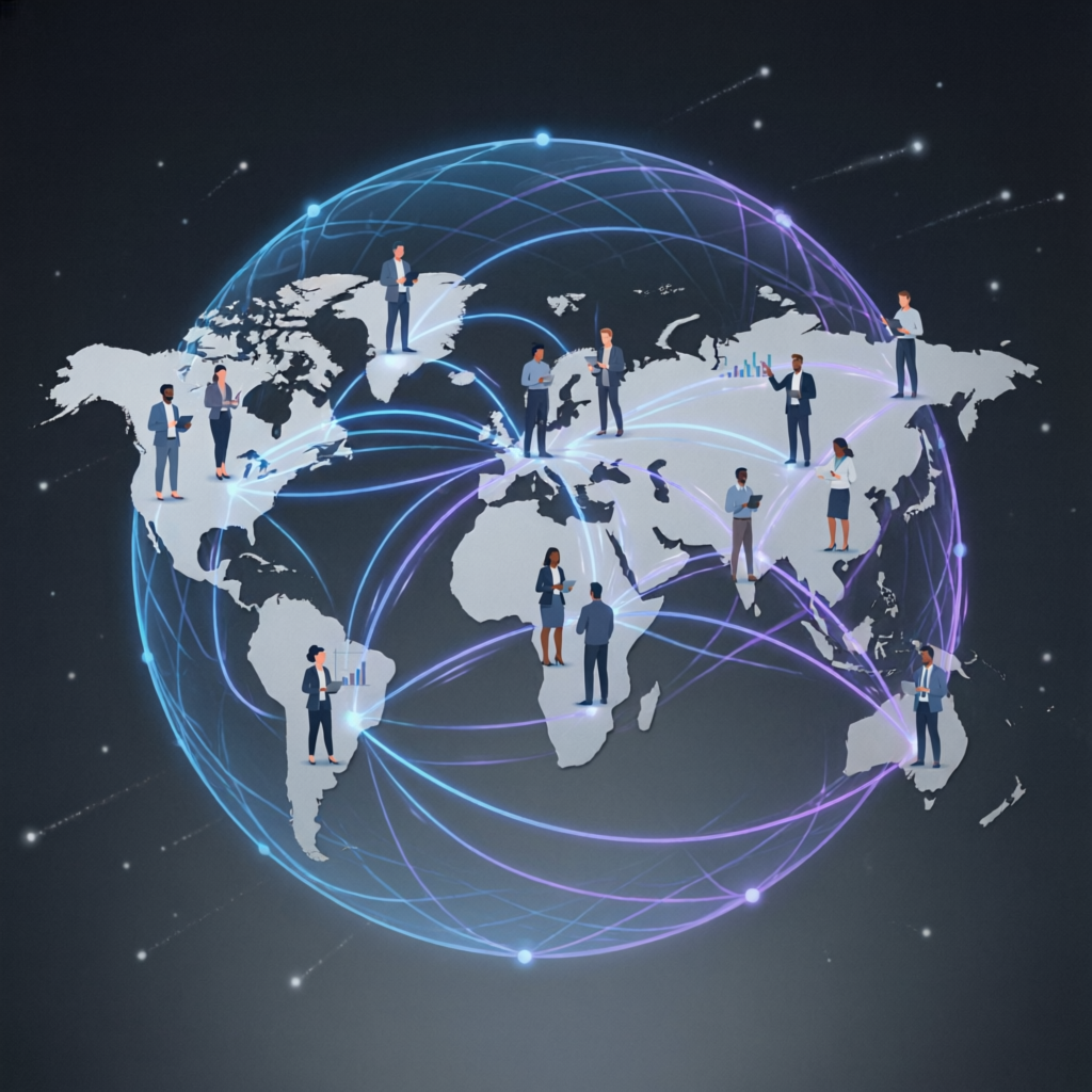 Global network of traders connected through prop firm services