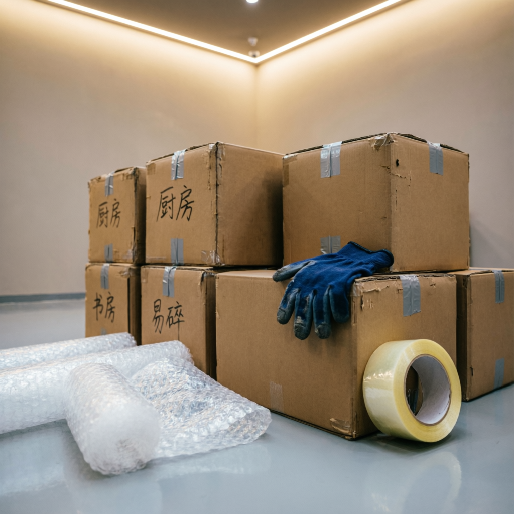 Embalaje para Mudanzas profesional con cajas y materiales de protección