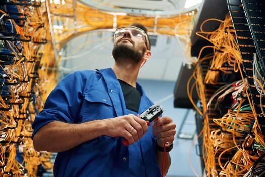 Fibre Technician at Work