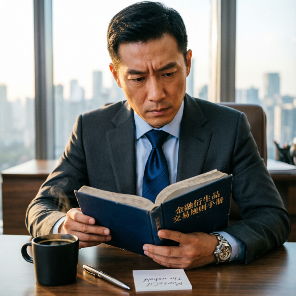Trader studying Topstep rulebook and trading regulations
