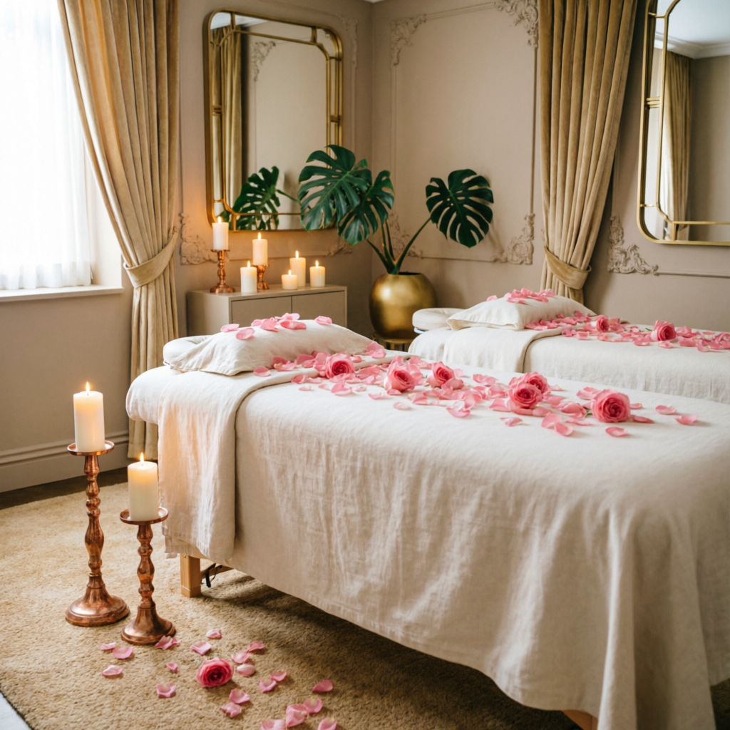 Romantic spa setup