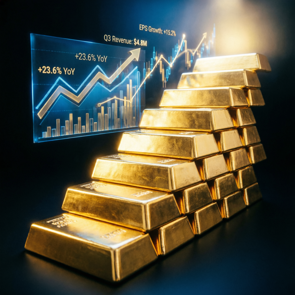 Financial growth concept with gold bars and ascending profit charts