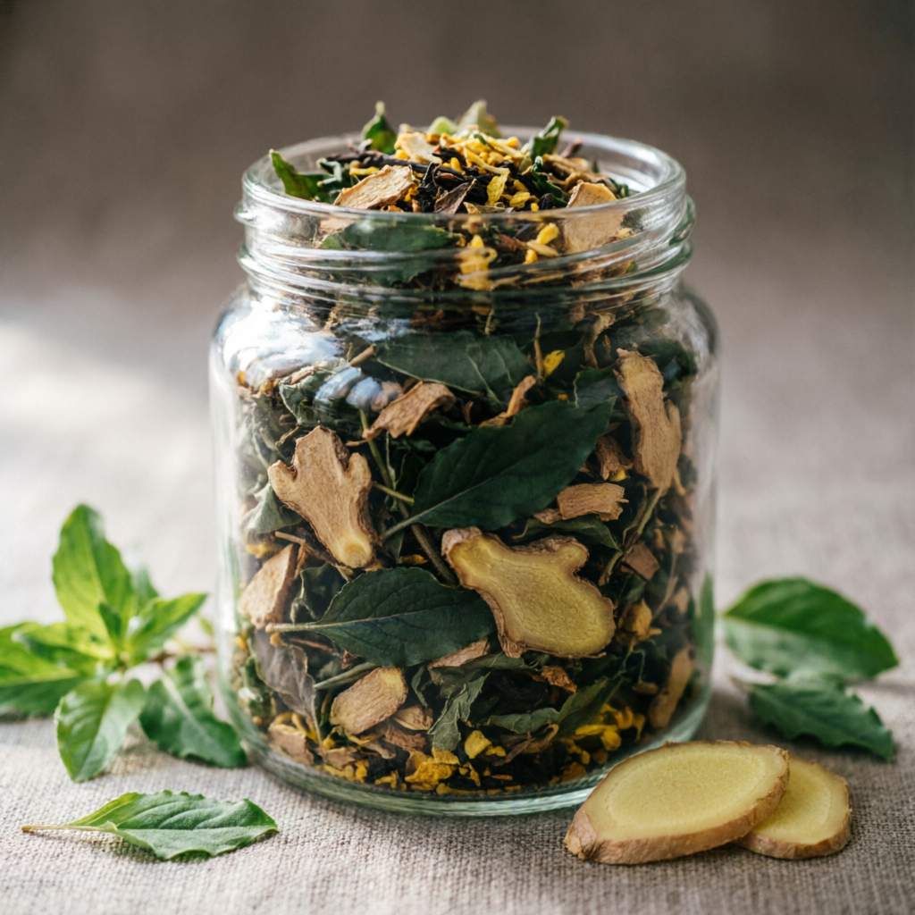 Tulsi-Ginger Herbal Tea