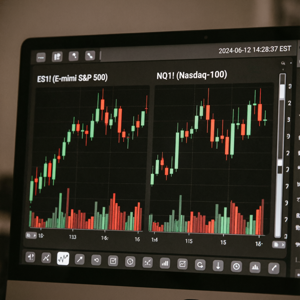 Futures Trading Charts ES and NQ