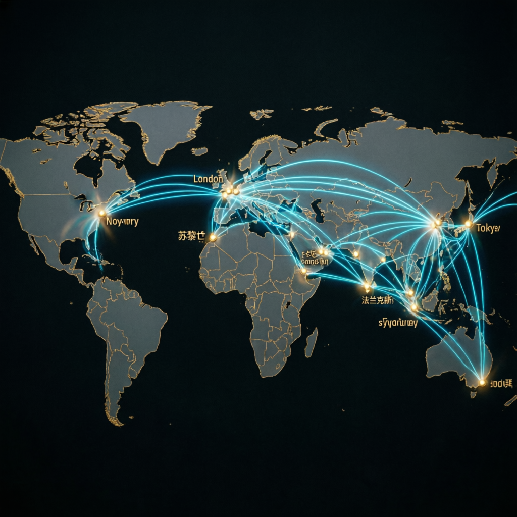 Global forex market network visualization