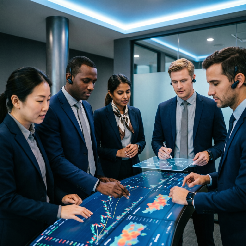 Professional trading team managing prop firm challenges