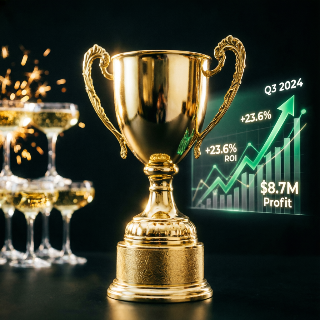 Success trophy representing Apex 300K challenge passing achievement
