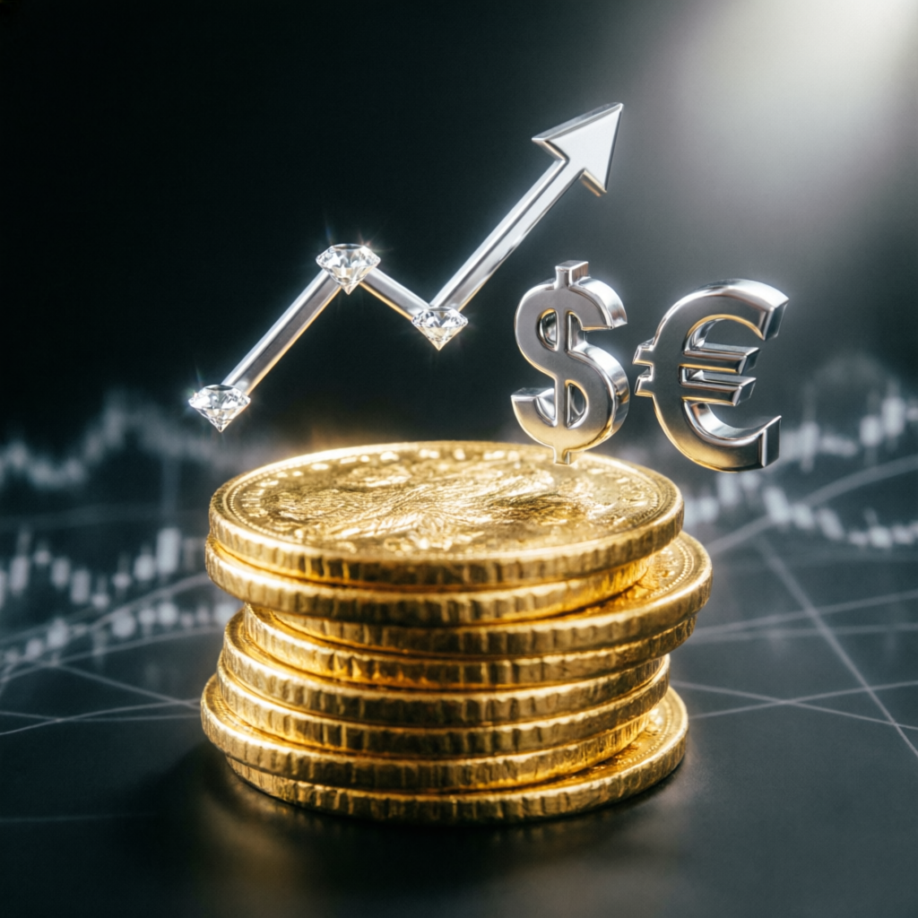 Stack of gold coins with upward trending chart representing Topstep profit potential and legitimacy